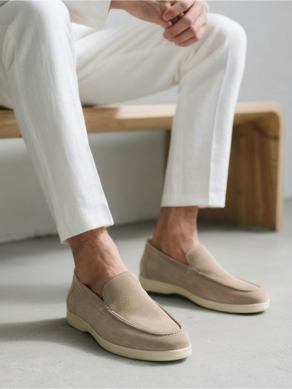 Old Money  Suede Effect Loafers